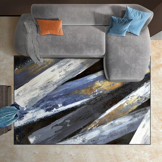 Empire Art Direct 5ft. x 7.5ft. Intricate Mikado I Tapis D'Art Washable Abstract Area Rug